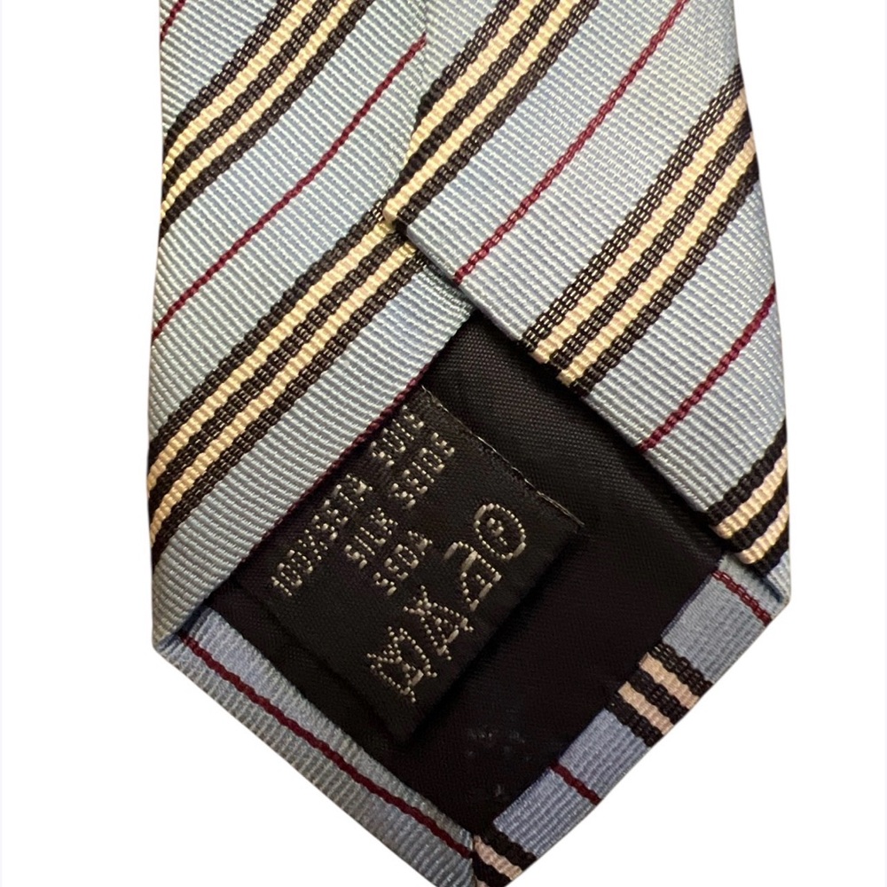 BURBERRY LONDON Made in England Striped Silk Power Tie Blue White +read - Picture 7 of 11